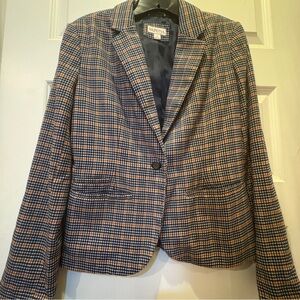 Navy & rust plaid/checked blazer